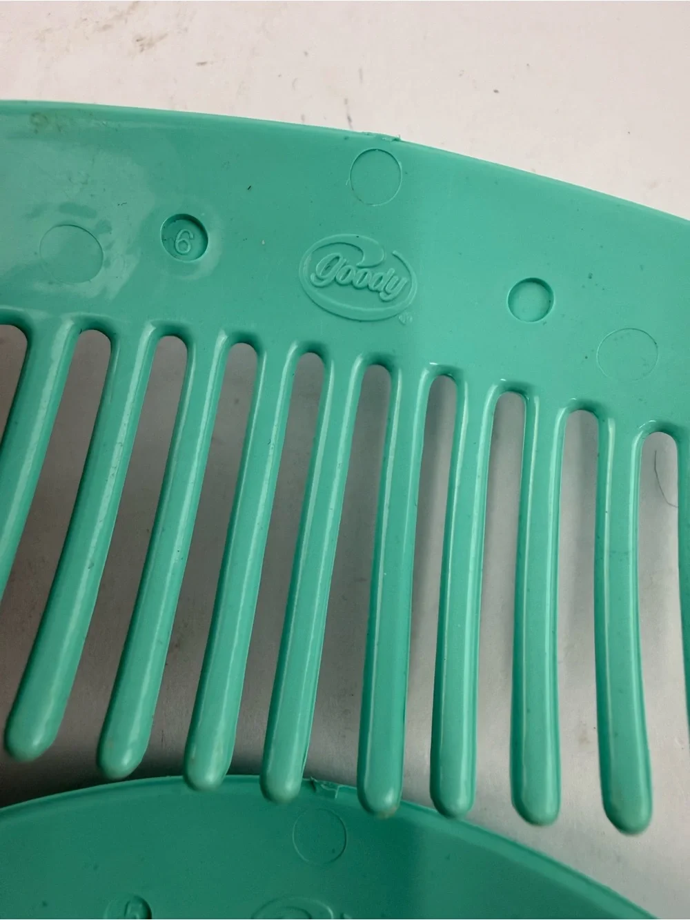 Vintage Goody 80s TZERS Hair Cincher Comb Banana Clip Aqua/Teal Oval 5
